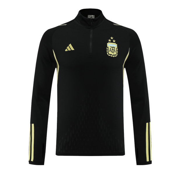 Argentina 1 4 Zip Tracksuit 2023 24 Black 3