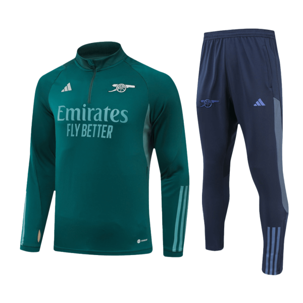 Arsenal 1 4 Zip Tracksuit 2023 24 Green