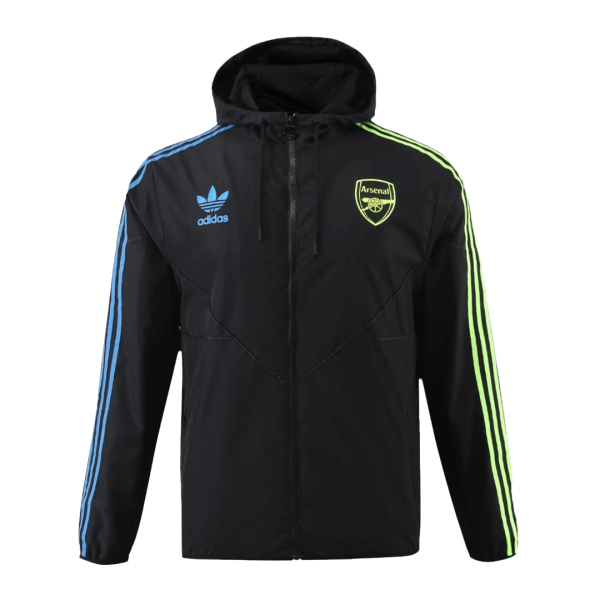 Arsenal Hoodie Windbreaker Jacket 2023 24 Black