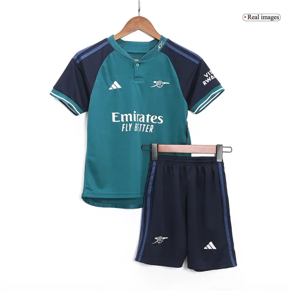 Arsenal Third Away Kids Soccer Jerseys Full Kit 2023 24 6