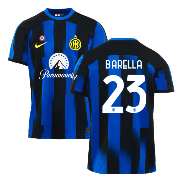 Barella 23 Inter Milan Home Soccer Jersey 2023 24