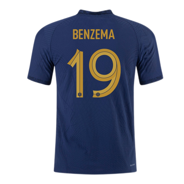 Benzema 19 France Home Authentic Jersey World Cup 2022