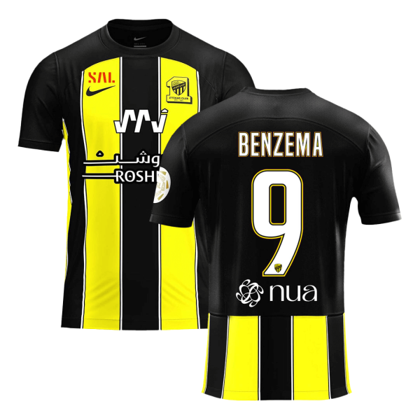 Benzema 9 Al Ittihad Saudi Home Soccer Jersey 2023 24