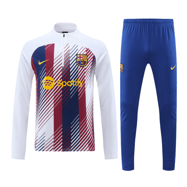 Barcelona 1 4 Zip Tracksuit 2023 24 Blue Red White