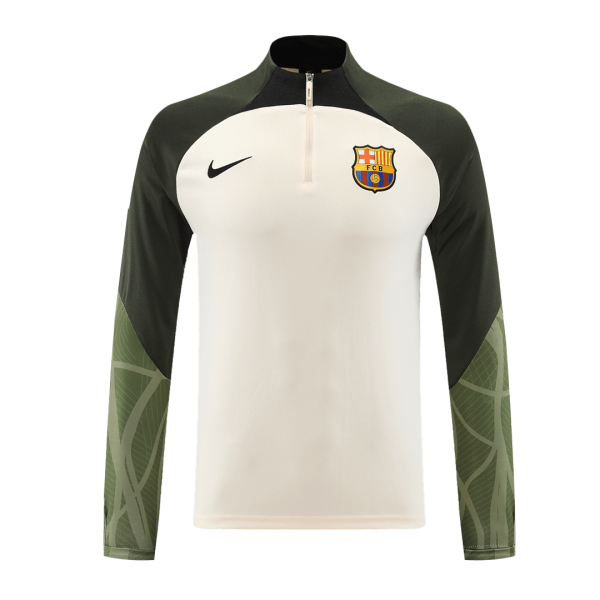 Barcelona 1 4 Zip Tracksuit 2023 24 Cream 3