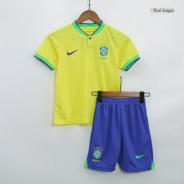 Brazil Home Kids Soccer Jerseys Kit 2022 2