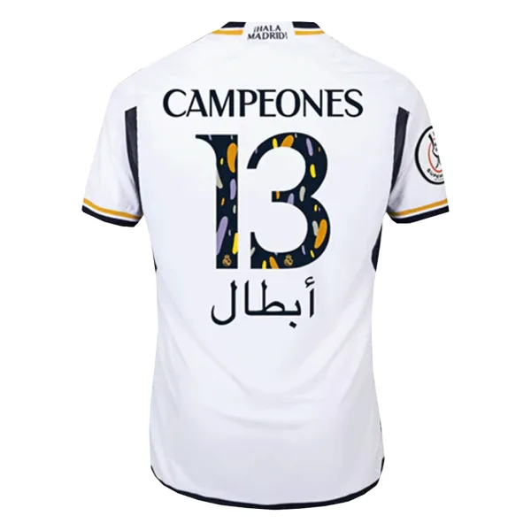 Campeones 13 Real Madrid Campeones Supercopa Home Authentic Soccer Jersey 2023 24 2