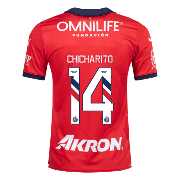 Chicharito 14 Chivas Home Soccer Jersey 2023 24 2