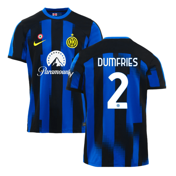 Dumfries 2 Inter Milan Home Soccer Jersey 2023 24