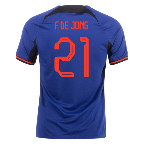 F De Jong 21 Netherlands Away Jersey World Cup 2022