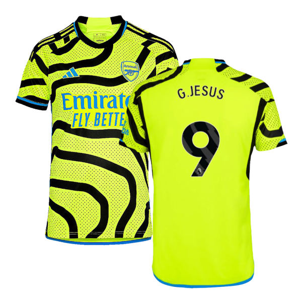 G Jesus 9 Arsenal Away Soccer Jersey 2023 24