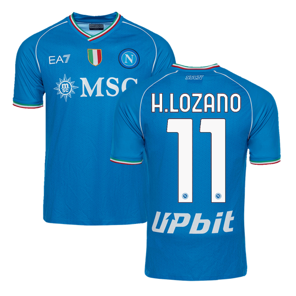 H Lozano 11 Napoli Home Soccer Jersey 2023 24