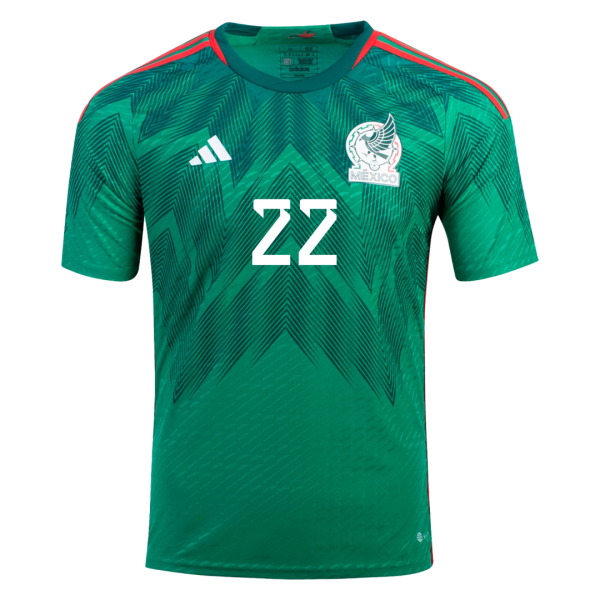 H Lozano 22 Mexico Home Authentic Jersey 2022 1