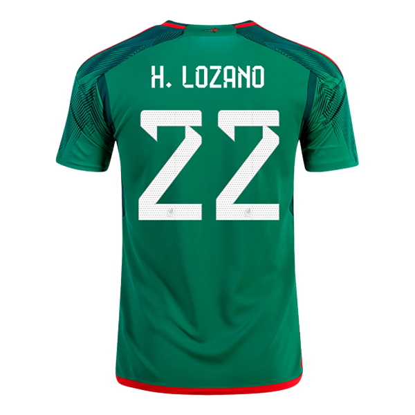 H Lozano 22 Mexico Home Jersey World Cup 2022