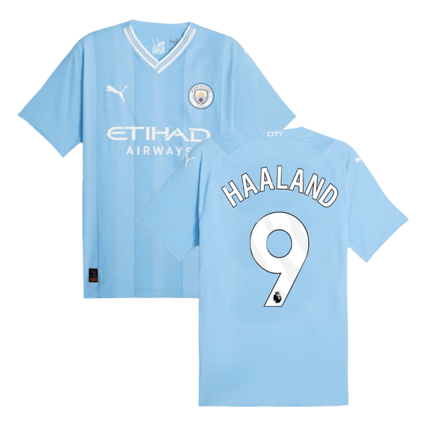 Haaland 9 Manchester City Home Authentic Soccer Jersey 2023 24