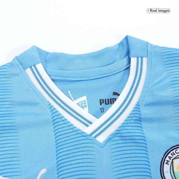 Kids Manchester City Home Soccer Jersey 2023 24 Discount 6