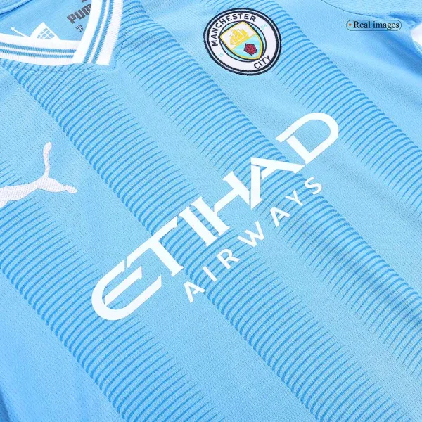 Kids Manchester City Home Soccer Jersey 2023 24 Discount 7