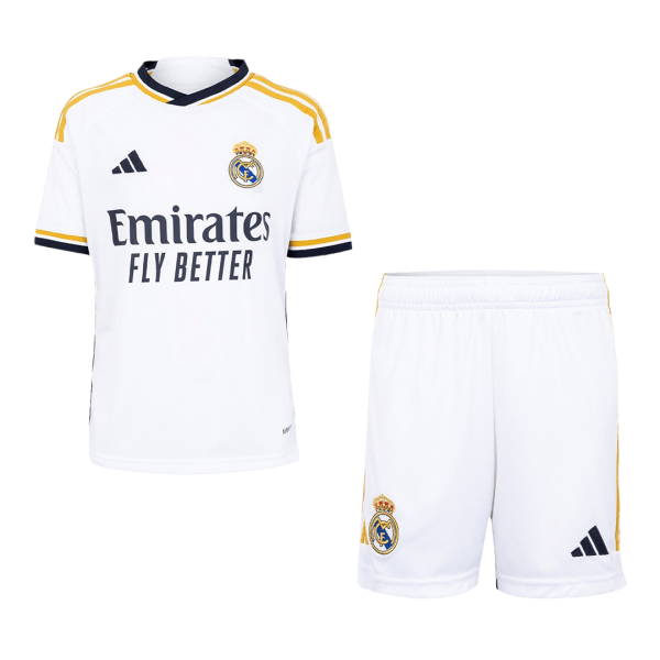 Kids Real Madrid Home Soccer Jersey 2023 24 Discount