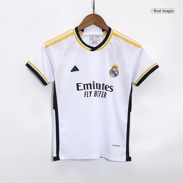 Kids Real Madrid Home Soccer Jersey 2023 24 Discount 2