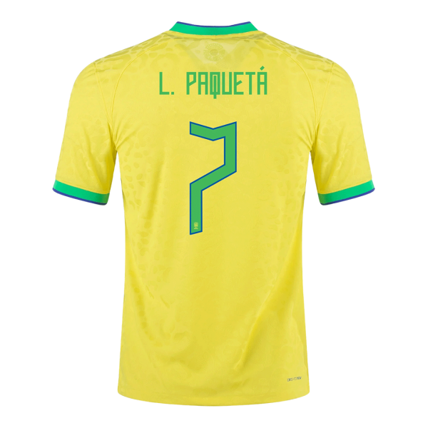 L Paquet 7 Brazil Home Jersey World Cup 2022