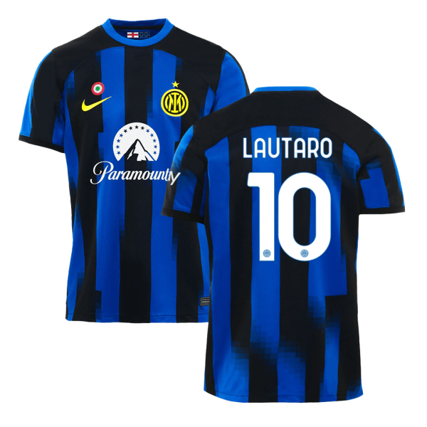 Lautaro 10 Inter Milan Home Soccer Jersey 2023 24