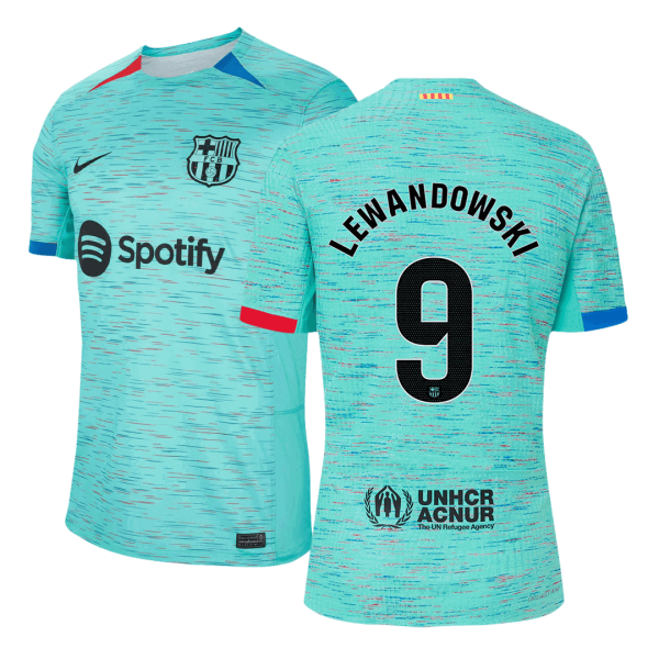 Lewandowski 9 Barcelona Third Away Authentic Soccer Jersey 2023 24