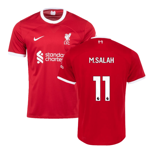 M Salah 11 Liverpool Home Soccer Jersey 2023 24