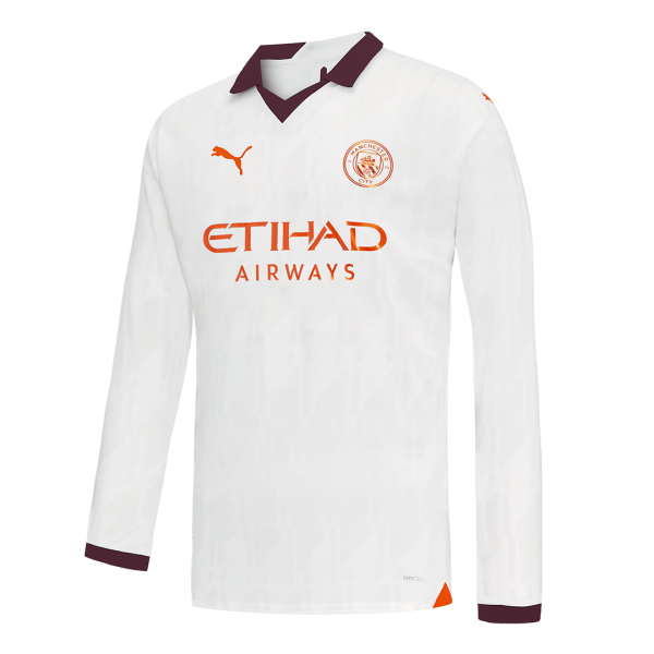 Manchester City Away Long Sleeve Soccer Jersey 2023 24