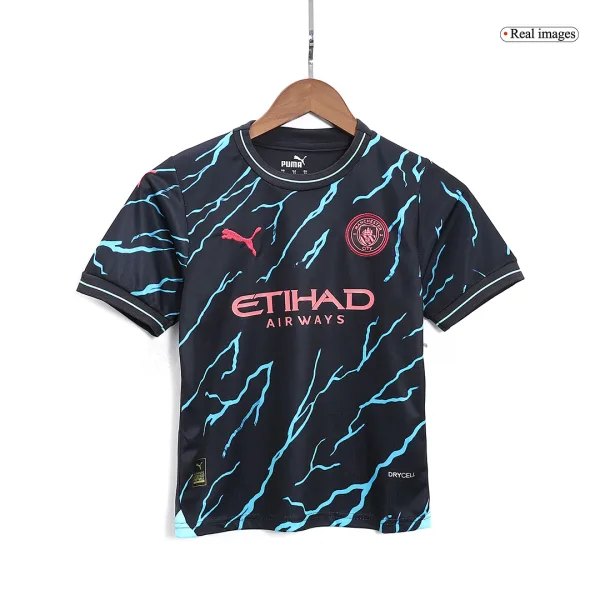 Manchester City Third Away Kids Soccer Jerseys Full Kit 2023 24 2