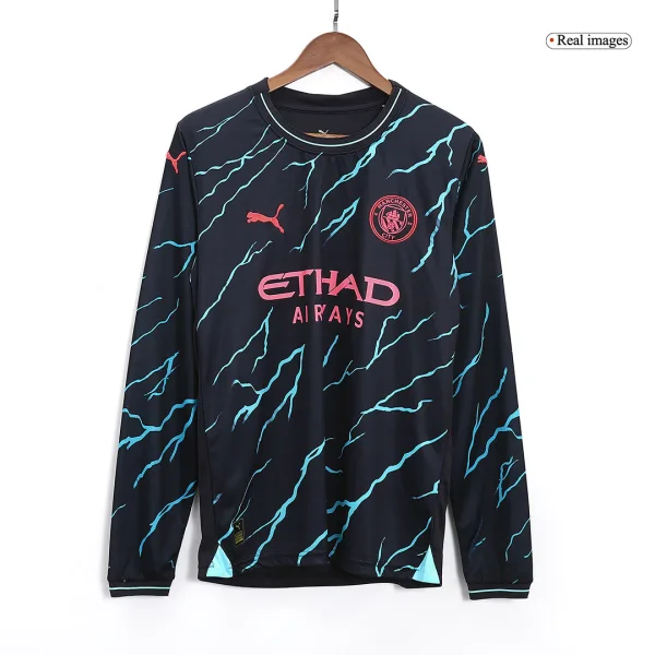 Manchester City Third Away Long Sleeve Soccer Jersey 2023 24 2