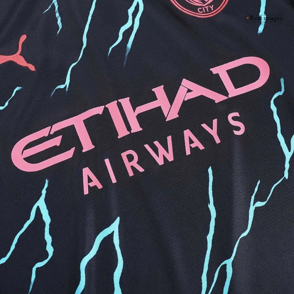 Manchester City Third Away Long Sleeve Soccer Jersey 2023 24 5