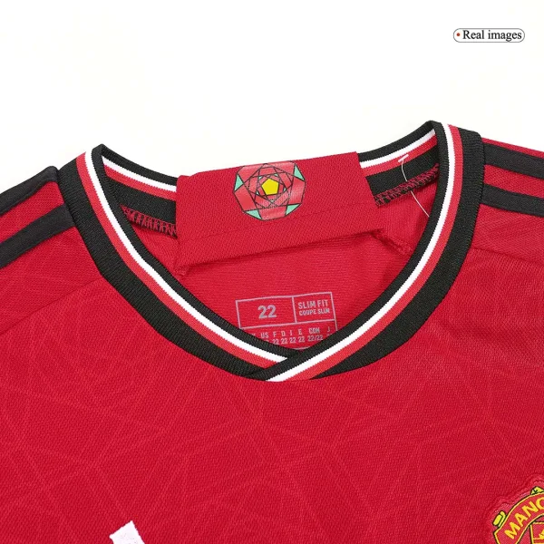 Manchester United Home Long Sleeve Kids Soccer Jerseys Kit 2023 24 5