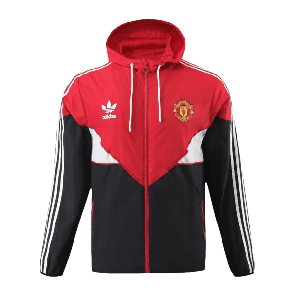 Manchester United Hoodie Windbreaker Jacket 2023 24 Red Black