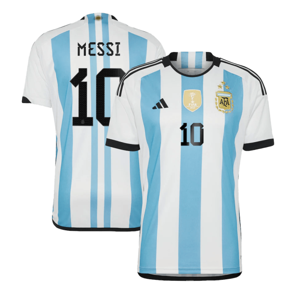 New Messi 10 Argentina Three Stars Home 2022 Champion Jersey