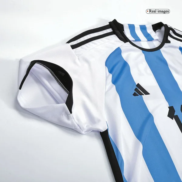 New Messi 10 Argentina Three Stars Home 2022 Champion Jersey 7