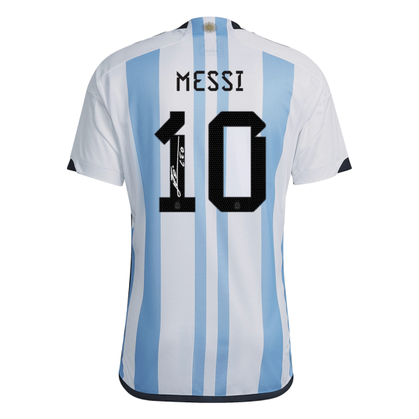 New Signmessi 10 Argentina 3 Stars Home Soccer Champion Jersey 2022