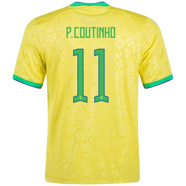 P Coutinho 11 Brazil Home Jersey World Cup 2022