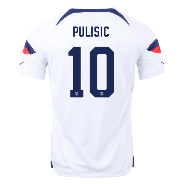 Pulisic 10 Usa Home Jersey World Cup 2022