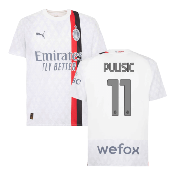 Pulisic 11 Ac Milan Away Soccer Jersey 2023 24