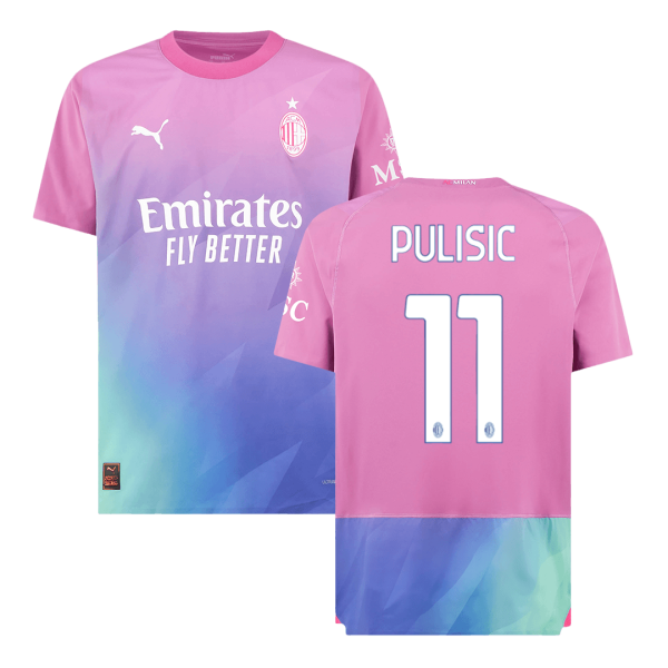 Pulisic 11 Ac Milan Third Away Authentic Soccer Jersey 2023 24