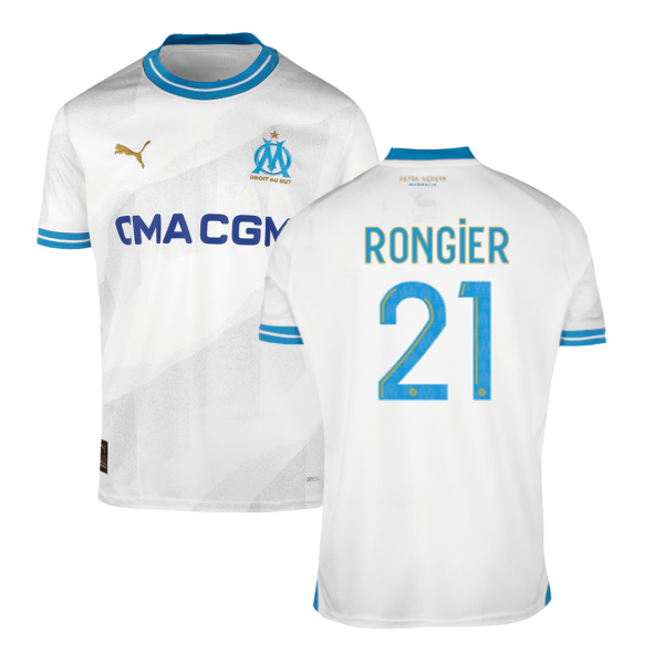 Rongier 21 Marseille Home Soccer Jersey 2023 24