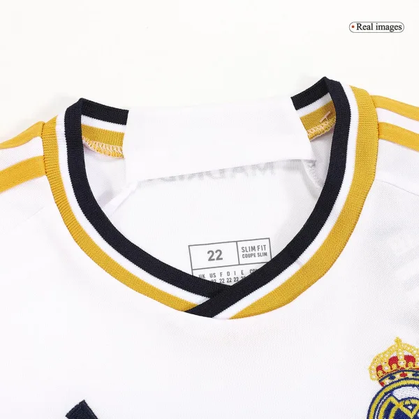 Real Madrid Home Long Sleeve Kids Soccer Jerseys Kit 2023 24 5