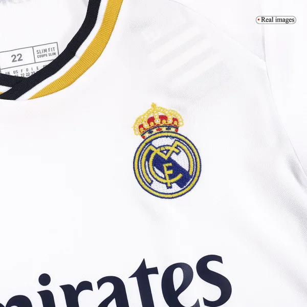 Real Madrid Home Long Sleeve Kids Soccer Jerseys Kit 2023 24 6