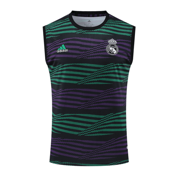 Real Madrid Pre Match Sleeveless Top 2022 23 Black Purple Green