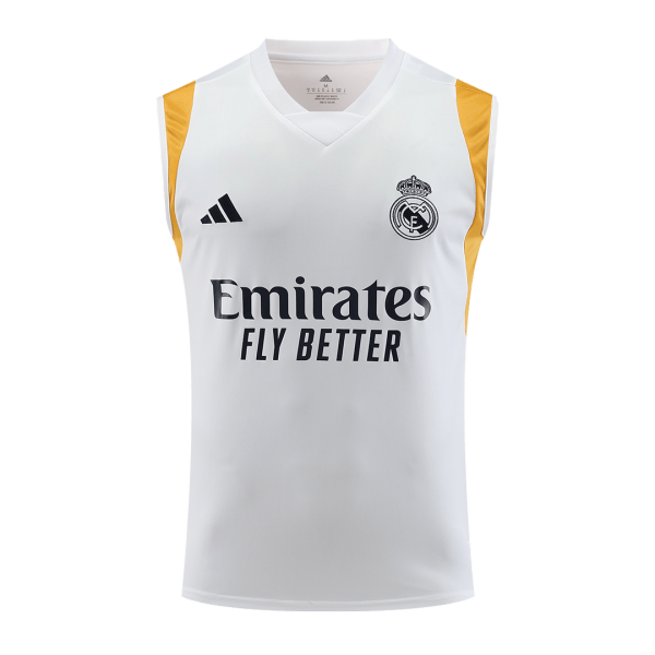 Real Madrid Pre Match Sleeveless Top 2023 24 White