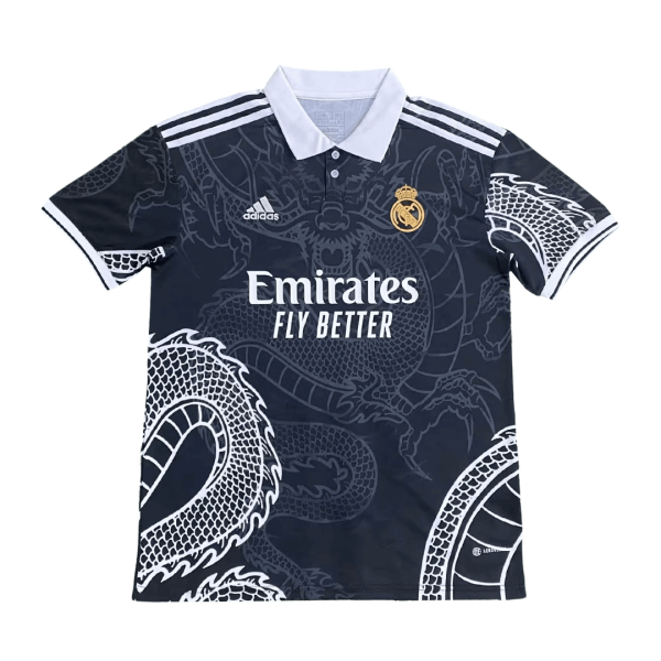 Real Madrid X Chinese Dragon Soccer Jersey 2023 24 Black