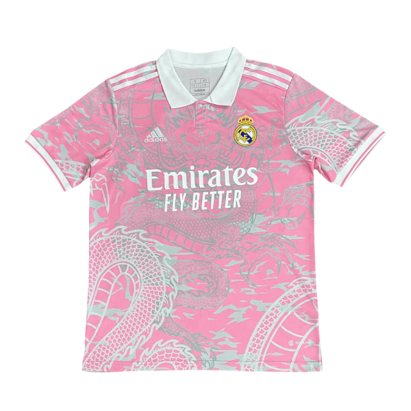 Real Madrid X Chinese Dragon Soccer Jersey 2023 24 Pink