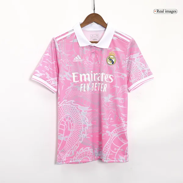 Real Madrid X Chinese Dragon Soccer Jersey 2023 24 Pink 2