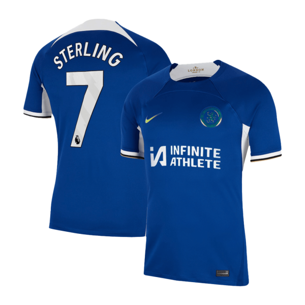 Sterling 7 Chelsea Home Soccer Jersey 2023 24