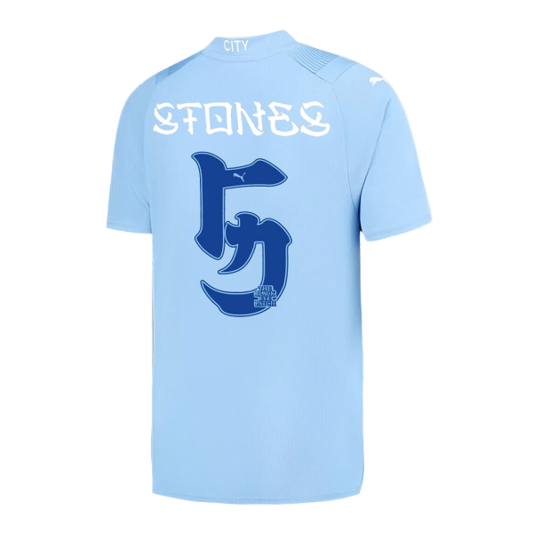 Stones 5 Manchester City Japanese Tour Printing Home Jersey 2023 24